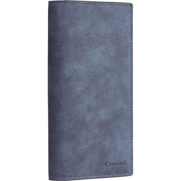 Premium Leather Checkbook Cover Deep Blue - Picture 1 of 6